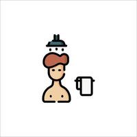 A man is taking a shower with a towel vector