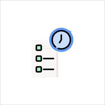 A clock and a checklist on a white background vector