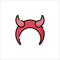 Devil horns icon in flat style vector