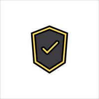 A shield with a tick mark on it vector