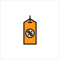 A price tag with a percentage sign on it vector