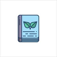A book with a leaf on it vector