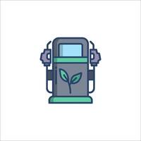 A gas station with a plant on it vector
