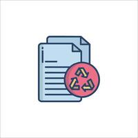 A document with a recycle symbol on it vector
