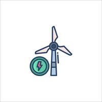 A wind turbine and a clock icon vector