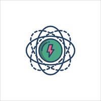 An atom with a lightning bolt on it vector