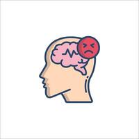 A brain with a red heart on it vector