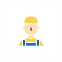 A man with a yellow hat and overalls vector