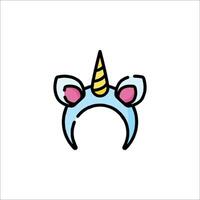 A unicorn head with pink ears and horns vector