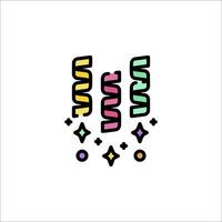 A colorful streamers and confetti icon vector