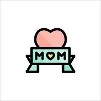 A mom's day logo with a heart on top vector