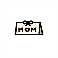 Mom card with the word mom written on it vector