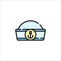 A sailor hat with an anchor on it vector
