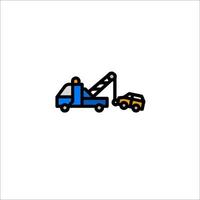A tow truck is being towed by a car vector