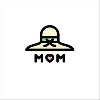 A hat with the word mom on it vector