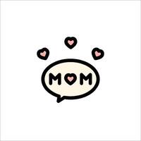 Mom speech bubble icon illustration vector