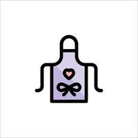 A purple apron with a heart and a bow on it vector