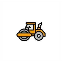 A yellow and orange construction vehicle icon vector