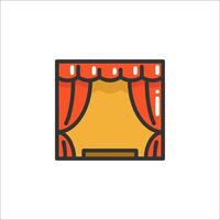 Theater curtain icon illustration vector