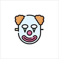 A clown mask with a sad face vector