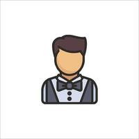 A man in a bow tie icon vector