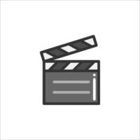 A movie clapboard icon on a white background vector
