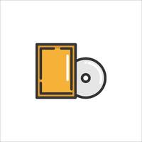 A cd and a book icon on a white background vector