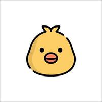A cartoon chicken head with a big nose vector