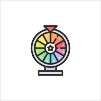 A colorful wheel with a star on it vector
