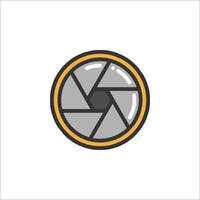 A camera lens icon on a white background vector