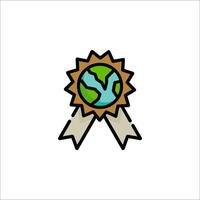 Earth day award icon illustration vector