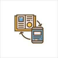 A book and a phone icon vector