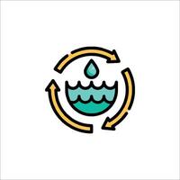 Water cycle icon illustration vector
