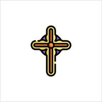 A cross with a yellow and orange color scheme vector