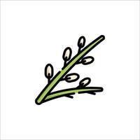 A branch with leaves and seeds on it vector
