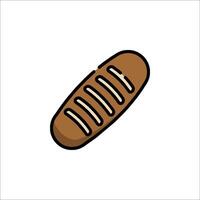 Bread icon in a flat style on a white background vector