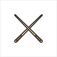 Two crossed sticks icon on white background vector