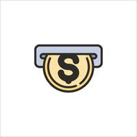 A dollar sign icon on a white background vector