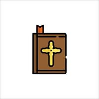 A bible icon with a cross on top vector