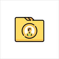A folder icon with a person inside vector