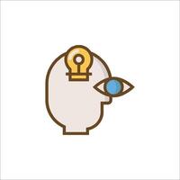 A person with an idea light bulb in their head vector