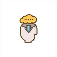 A cloud icon with a brain inside it vector