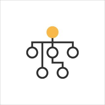 A simple icon of a tree with a yellow dot vector