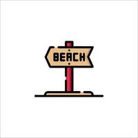 Beach sign icon illustration vector