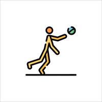 Volleyball player icon, line icon, line illustration, illustration, line icon, vector