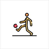 A man kicking a soccer ball in a line vector