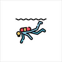 A man in a diving suit is floating in the water vector