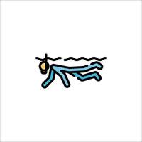 A man in the water with a diving mask vector