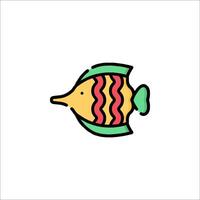 A fish icon with a colorful pattern vector