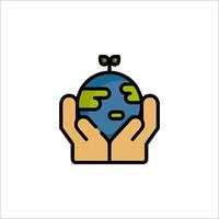 Save the earth icon illustration vector